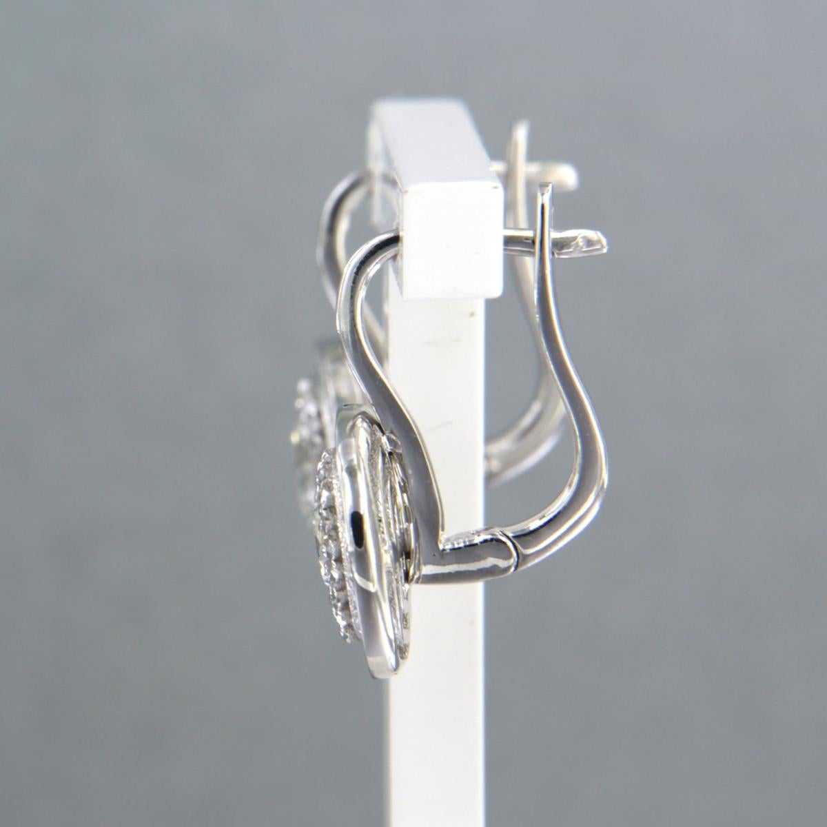 Boucles d'oreilles avec diamants taille brillant jusqu'à 1,29ct or 14k 4,4 grammes en vente 1