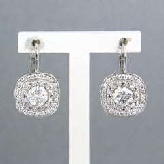Earrings with brilliant cut diamonds up to 1.29ct 14k gold 4.4 grams