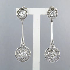 Earrings with brilliant cut diamonds up to 1.34ct 14k gold 5.9 grams