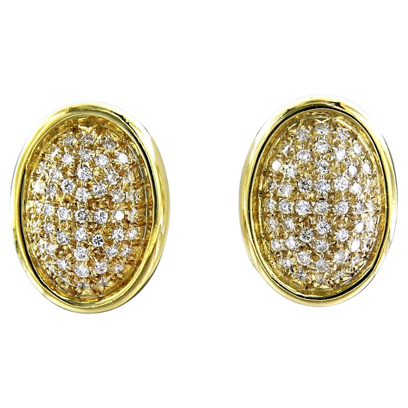 Boucles d'oreilles avec diamants taille brillant jusqu'à 1,50ct Or 18k 10,7 grammes