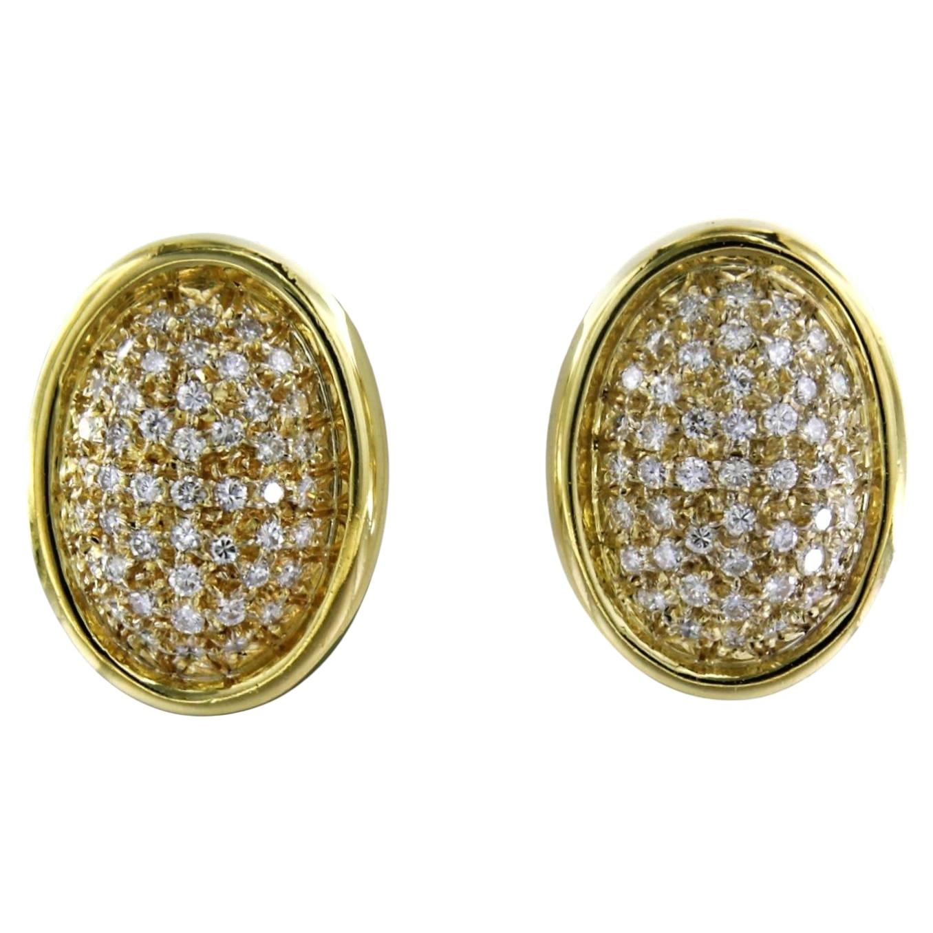 Earrings with brilliant cut diamonds up to 1.50ct 18k gold 10.7 grams