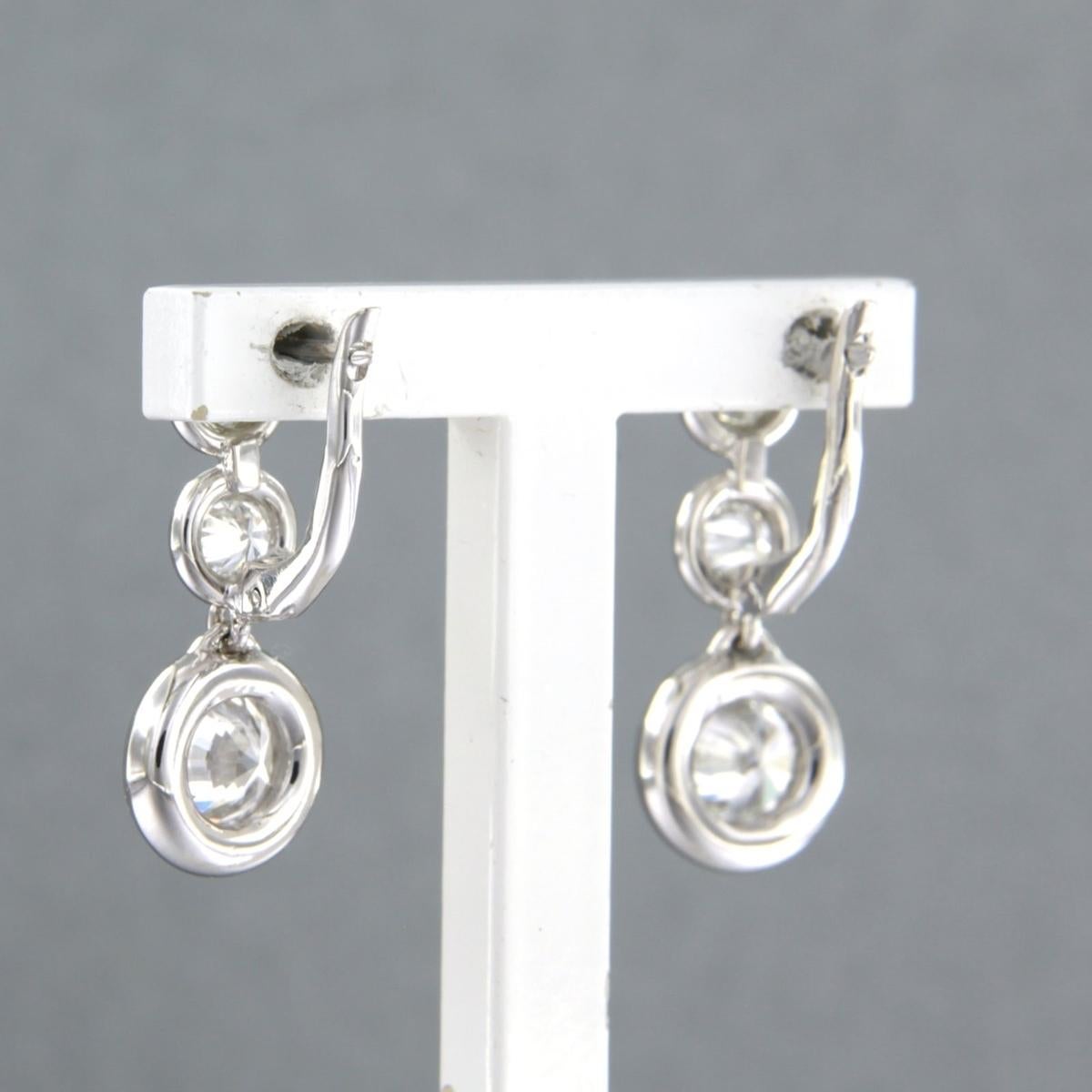Taille brillant Boucles d'oreilles avec diamants taille brillant jusqu'à 1,80ct or 14k 3,8 grammes en vente