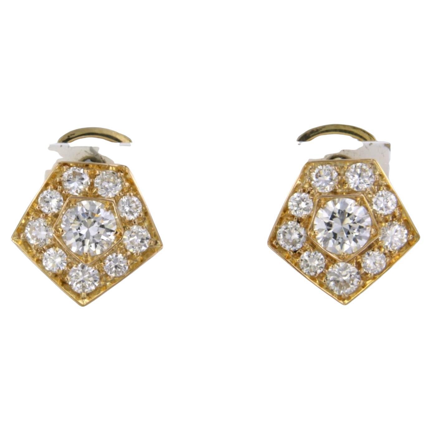 Orecchini con diamanti taglio brillante fino a 2,00ct Oro 18k 4,8 grammi