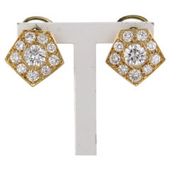 Earrings with brilliant cut diamonds up to 2.00ct 18k gold 4.8 grams