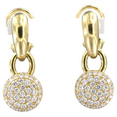 Earrings with brilliant cut diamonds up to 2.00ct 18k yellow gold