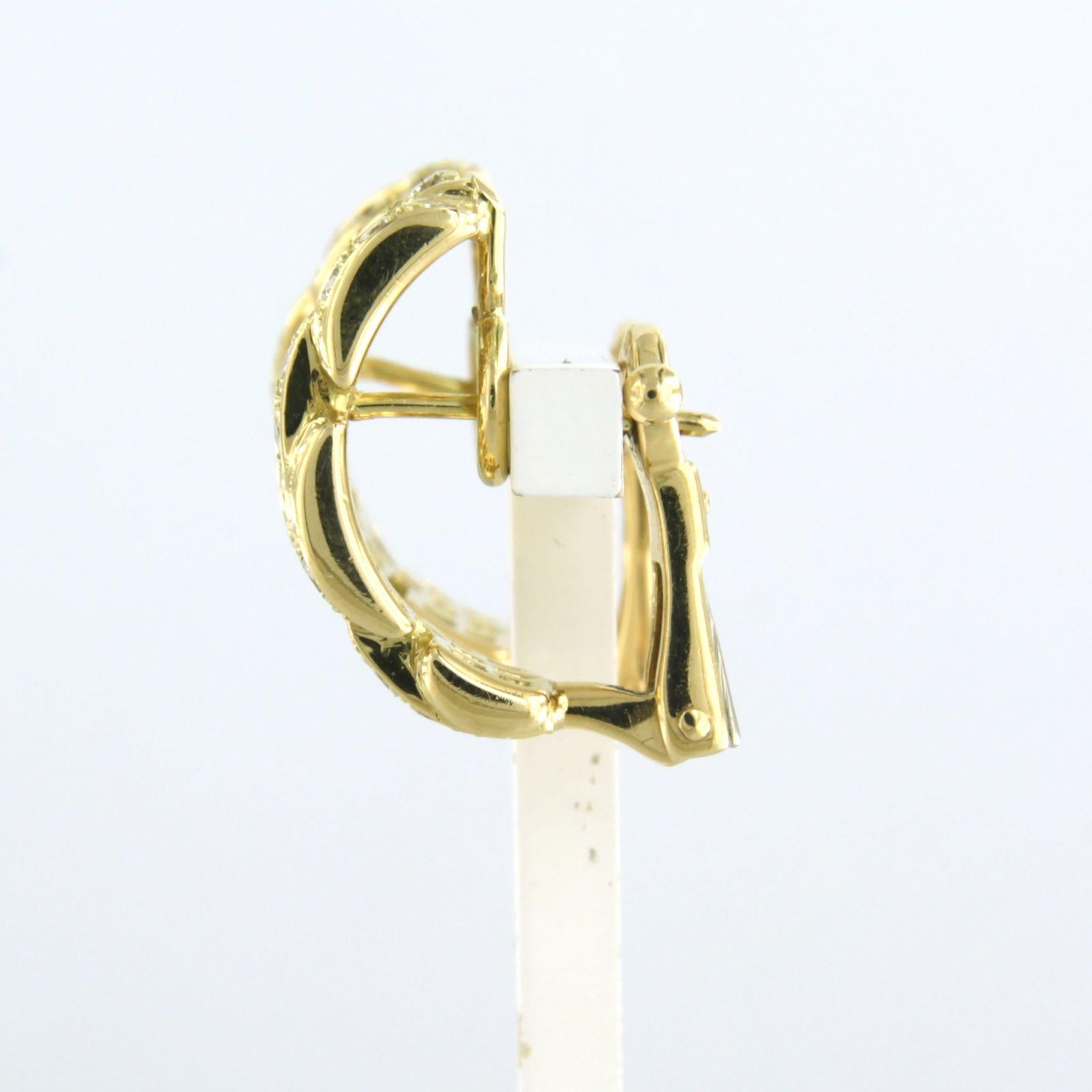 Moderne Boucles d'oreilles avec diamants taille brillant jusqu'à 2.50ct - 13.5 grammes - or jaune 18k en vente