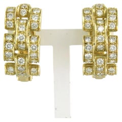 Earrings with brilliant cut diamonds up to 2.50ct - 13.5 grams - 18k yellow gold