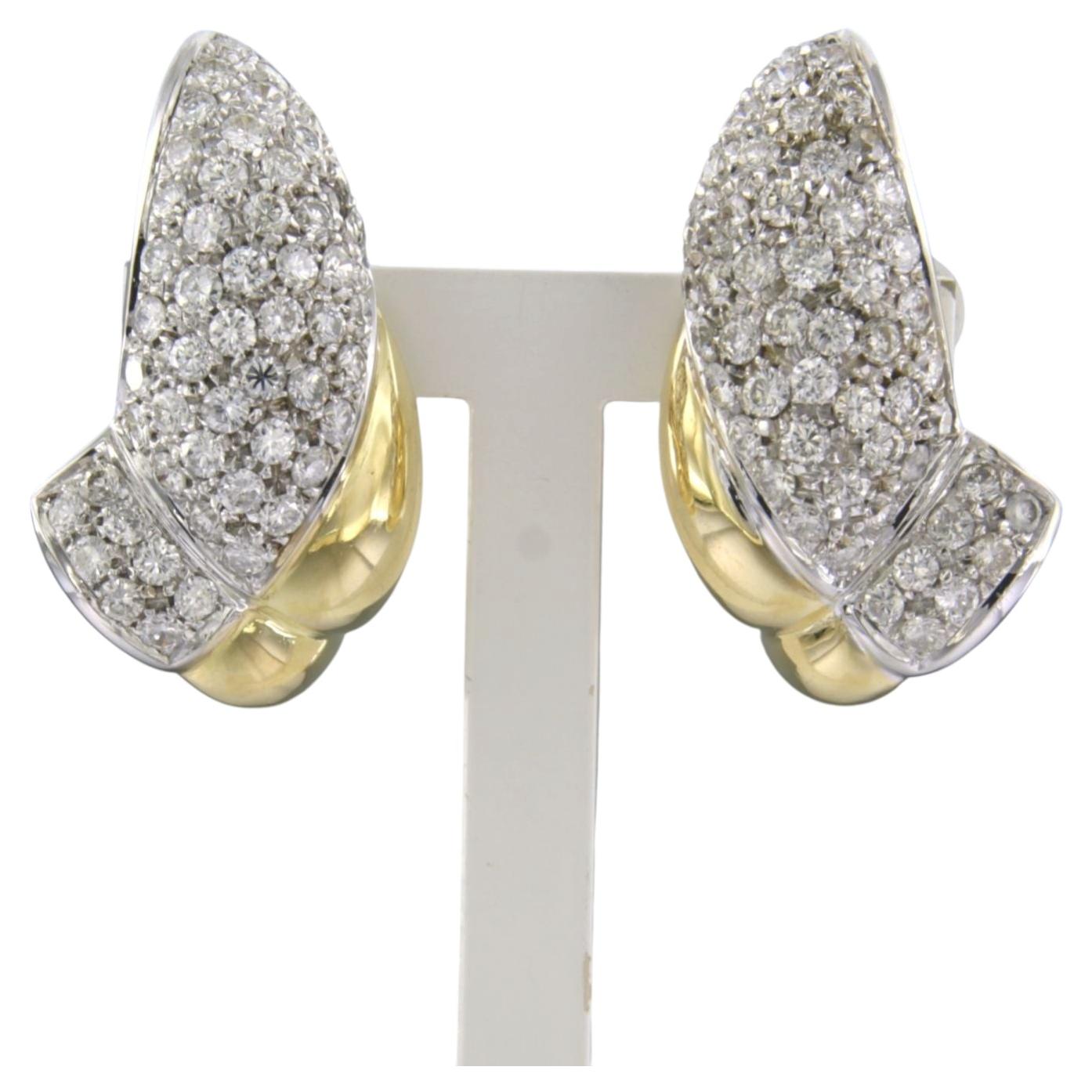 Earrings with brilliant cut diamonds up to 2.50ct 18k gold 13.5 grams