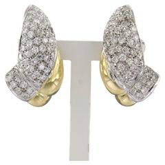 Earrings with brilliant cut diamonds up to 2.50ct 18k gold 13.5 grams