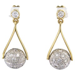 Earrings with brilliant cut diamonds up to 2.50ct 18k gold 9.0 grams