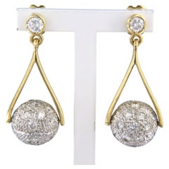 Earrings with brilliant cut diamonds up to 2.50ct 18k gold 9.0 grams