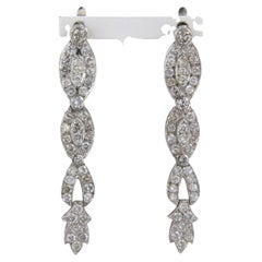 Earrings with brilliant cut diamonds up to 2.50ct platinum 7.8 grams