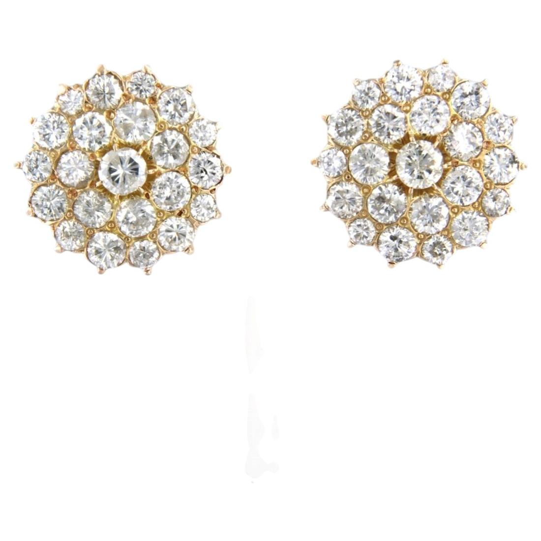 Earrings with brilliant cut diamonds up to 3.50ct 14k gold 5.4 grams
