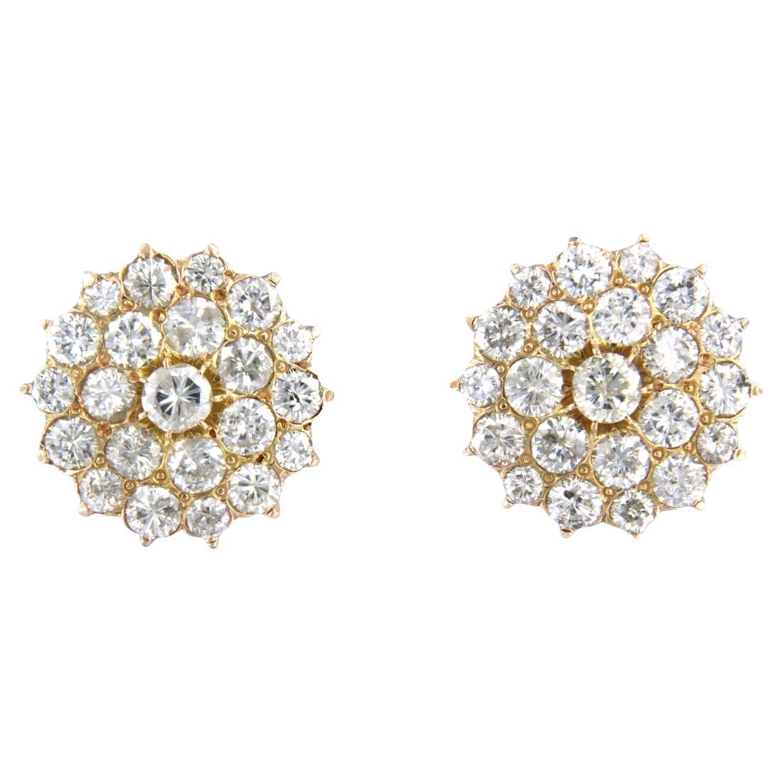 Earrings with brilliant cut diamonds up to 3.50ct 14k red gold