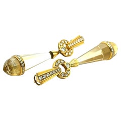 Ohrringe mit Zitrinen und Diamanten aus 18 Karat Gelbgold von Gübelin