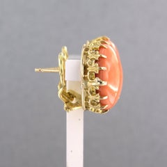 Earrings with coral 10.9 grams 14k yellow gold