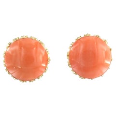 Antique Earrings with coral 10.9 grams 14k yellow gold
