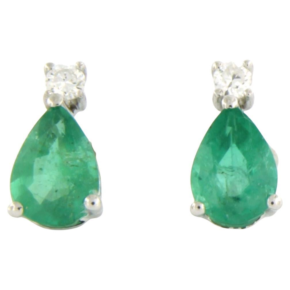 Ohrringe mit Smaragd bis zu 1,30 ct und Diamanten im Brillantschliff 18k Gold