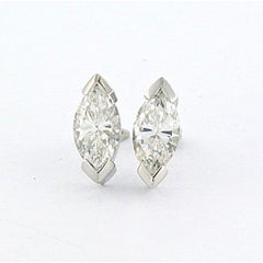 Earrings with marquise shaped diamond up to 1.00ct 18k gold 2.3 grams