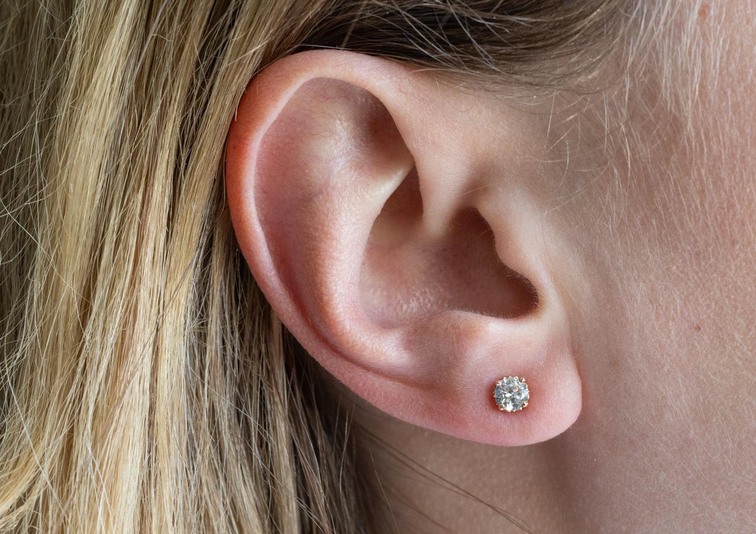Ohrringe mit Diamanten im Altschliff mit einem Gewicht von 0,70 ct. im Angebot 4