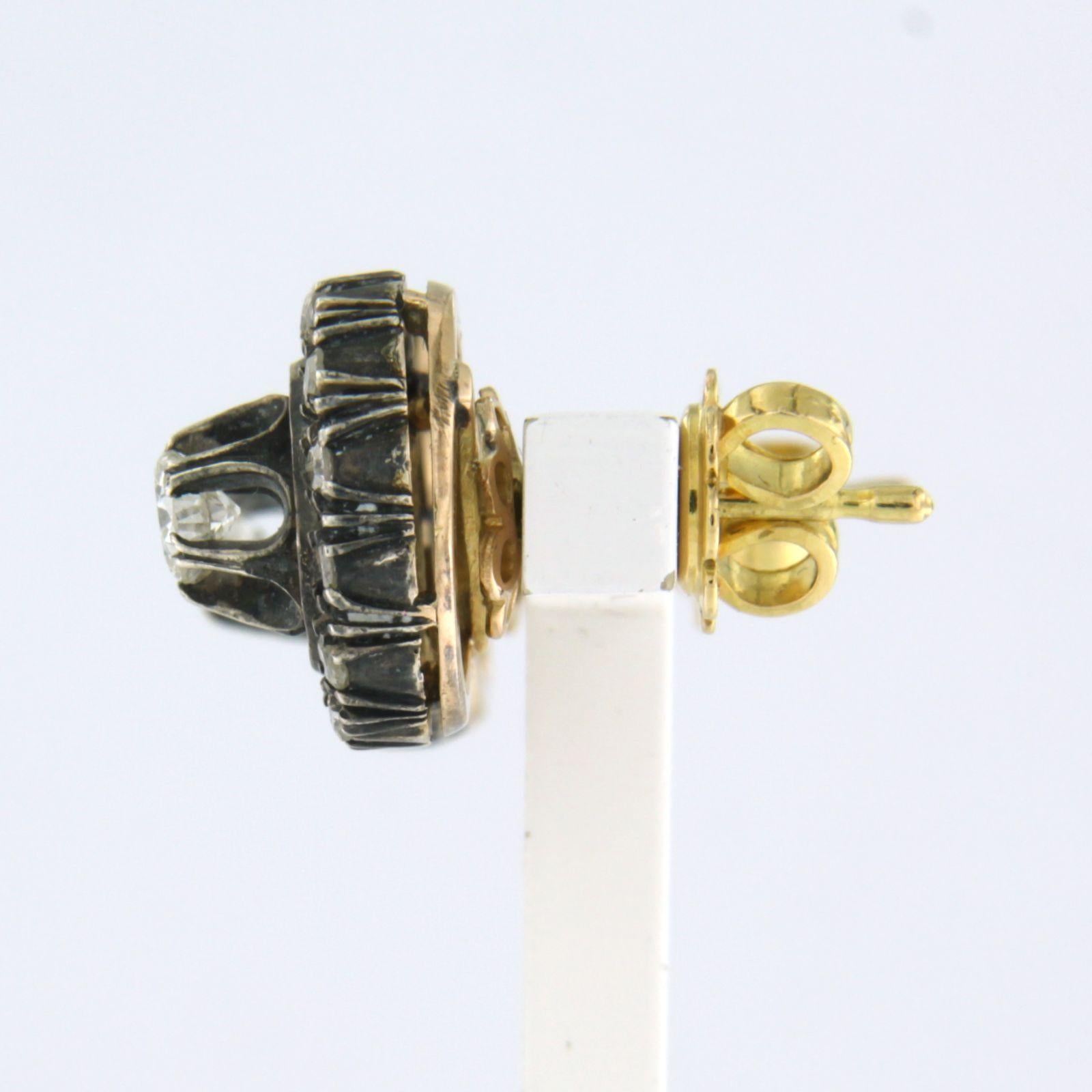 Primo vittoriano Orecchini con Vecchio Europeo e diamanti fino a 0,60ct in oro e argento 18 carati in vendita