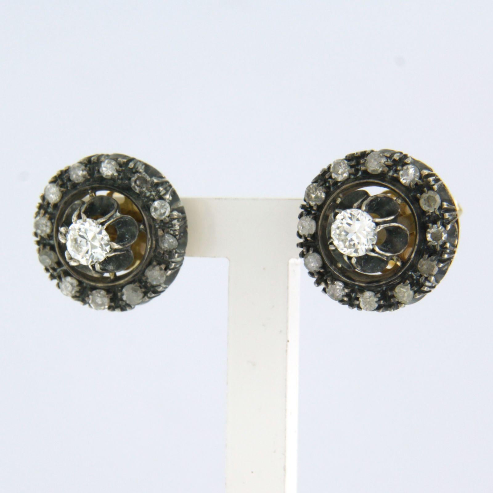 da uomo o donna Orecchini con Vecchio Europeo e diamanti fino a 0,60ct in oro e argento 18 carati in vendita