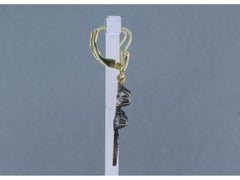 Earrings with old mine and rose cut diamonds up to 0.40ct 14k gold and silver