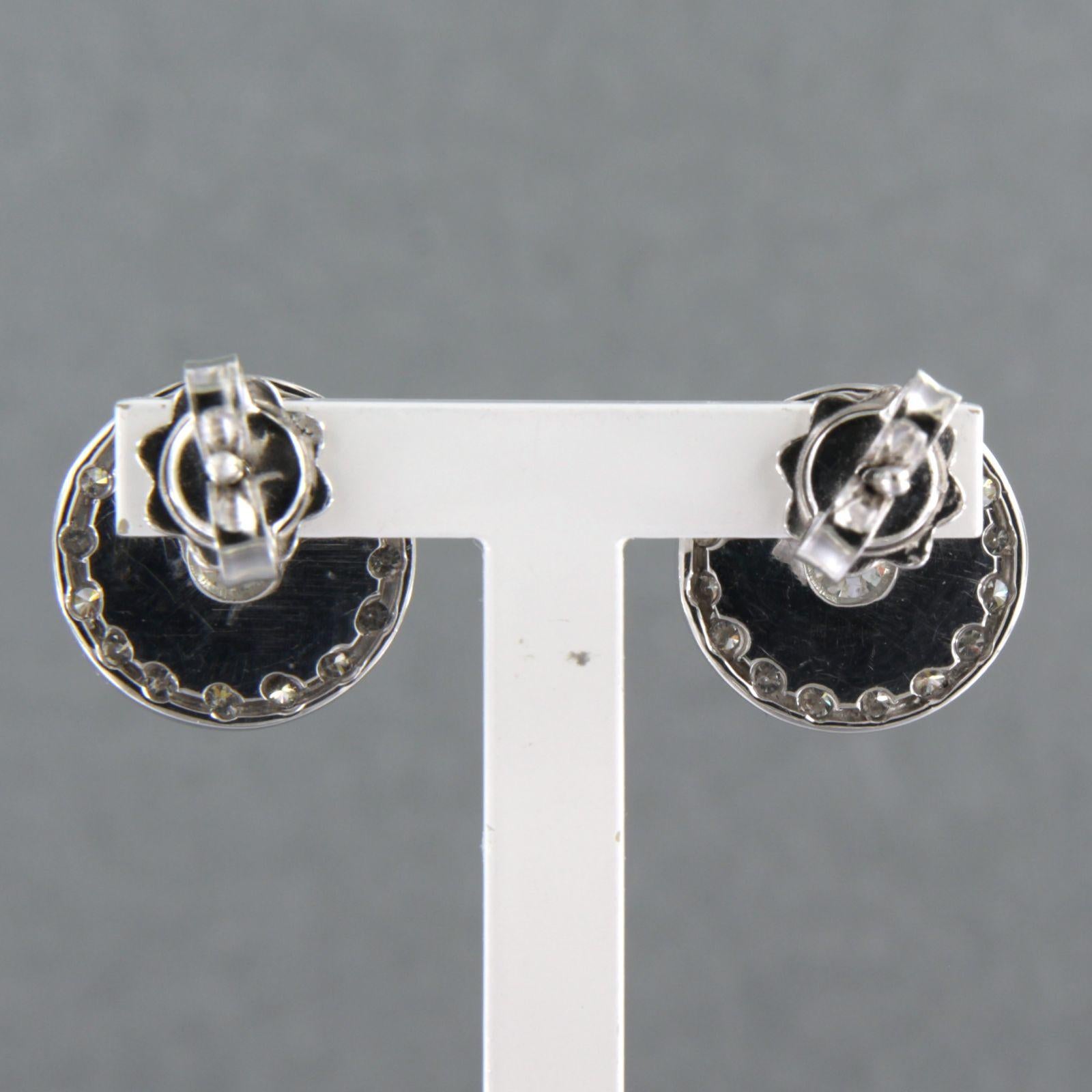 Taille vieille mine Boucles d'oreilles avec diamants taille ancienne et taille brillant jusqu'à 1,50ct or 14k en vente