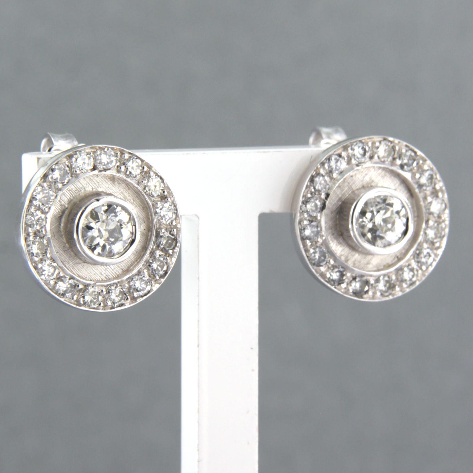 Boucles d'oreilles avec diamants taille ancienne et taille brillant jusqu'à 1,50ct or 14k Pour femmes en vente