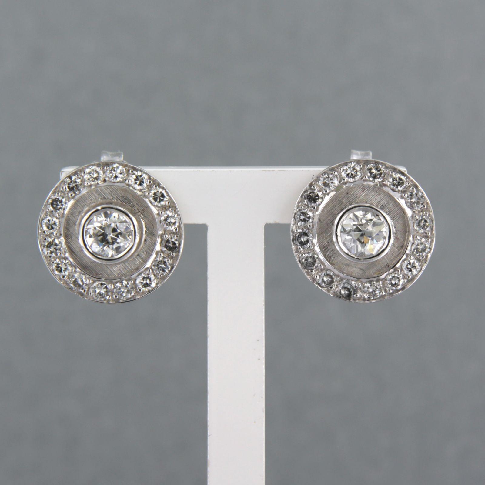 Boucles d'oreilles avec diamants taille ancienne et taille brillant jusqu'à 1,50ct or 14k en vente 1