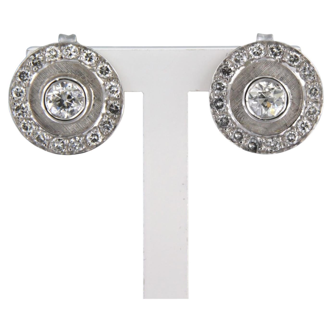 Boucles d
oreilles avec diamants taille ancienne et taille brillant jusqu
à 1,50ct or 14k