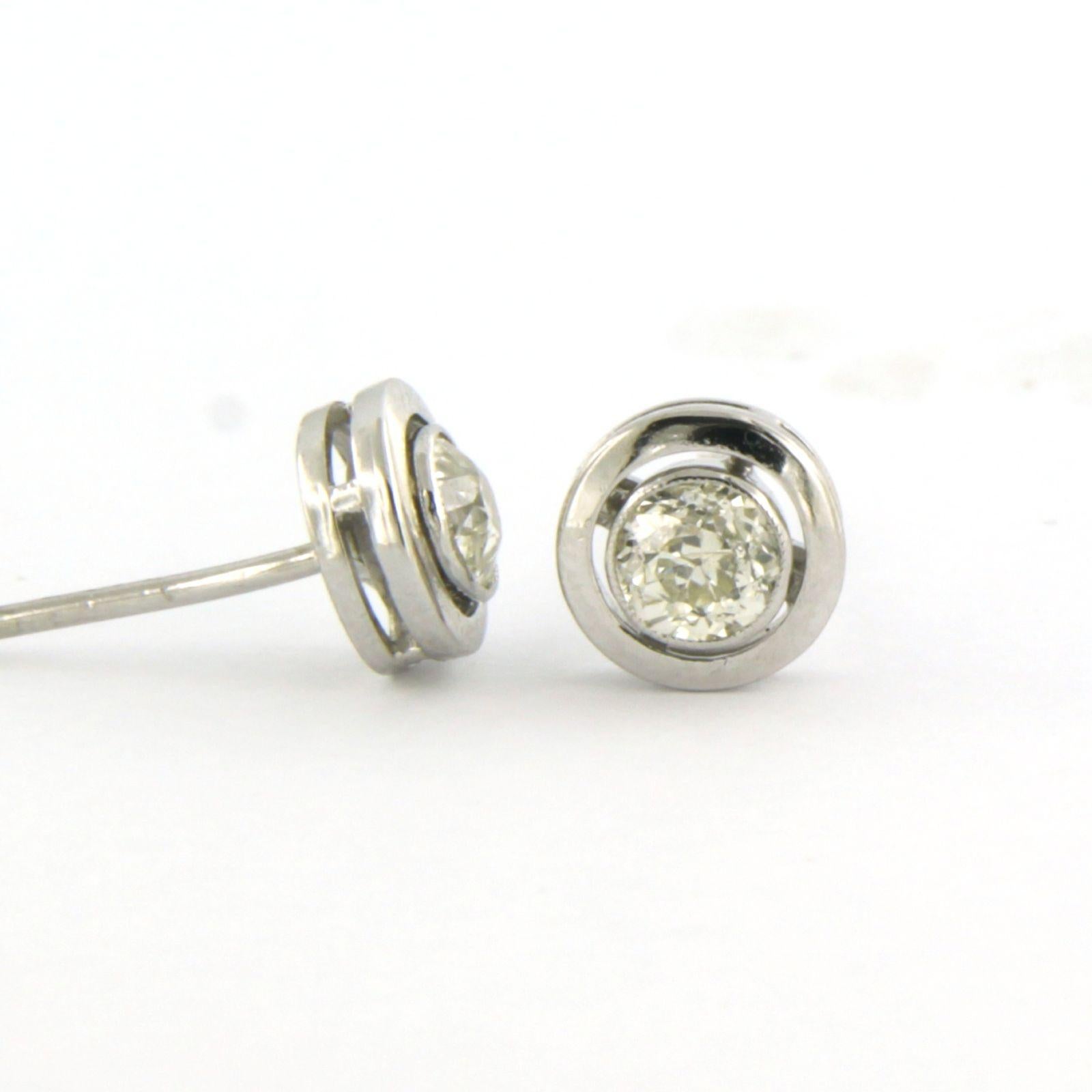 Boucles d'oreilles en platine PT820 avec diamants taille vieille mine jusqu'à 0,50 carat Pour femmes en vente