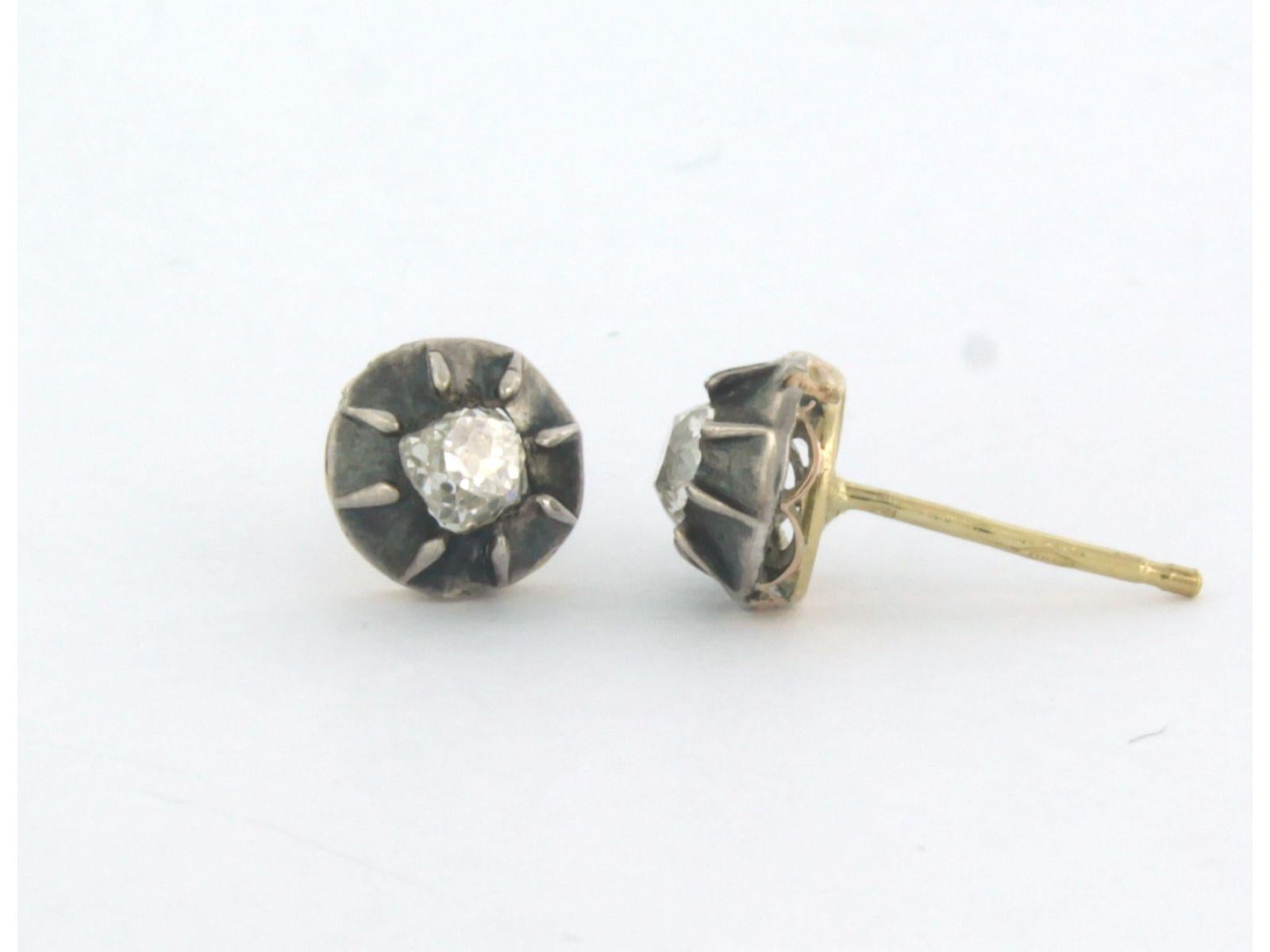 Boucles d'oreilles avec diamants taille ancienne jusqu'à 0,70ct Or 18k et argent 2,3 grammes Pour femmes en vente