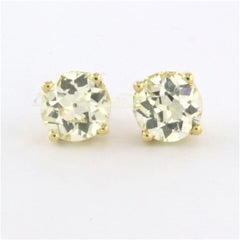 Earrings with old mine cut diamonds up to 3.23ct 18k gold 3.3 grams