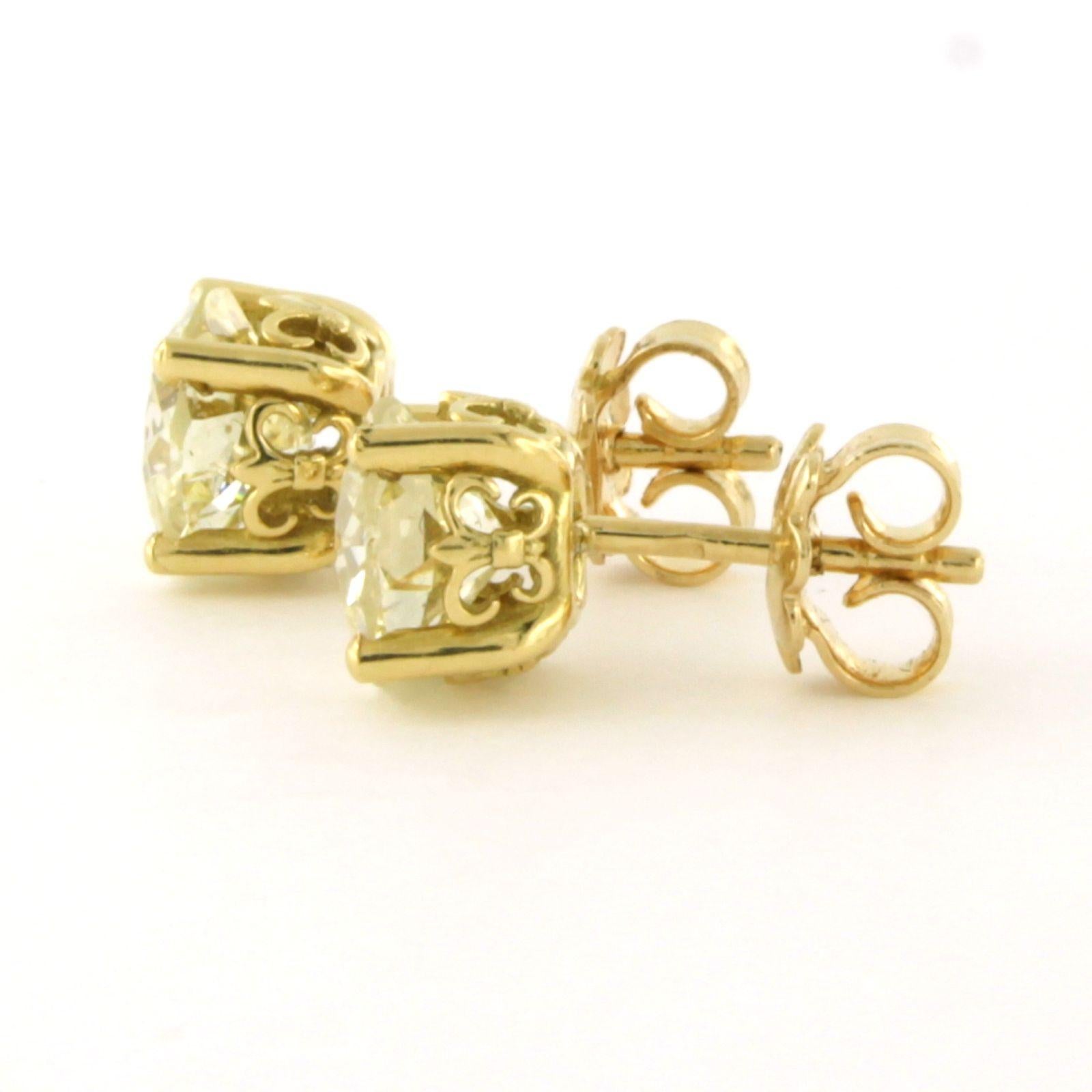 Moderno Earrings with old mine cut diamonds up to 3.23ct 18k gold 3.3 grams in vendita