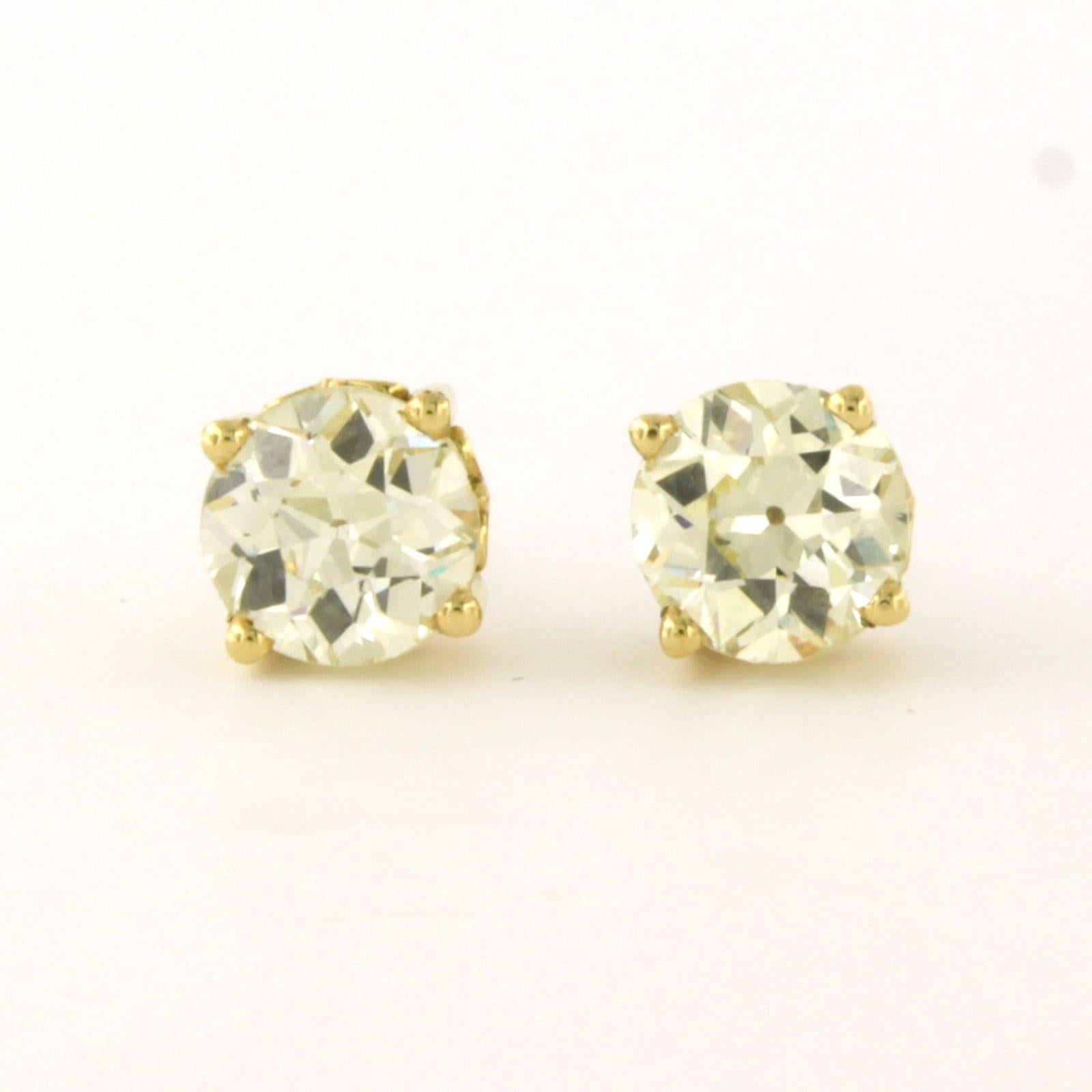 Earrings with old mine cut diamonds up to 3.23ct 18k gold 3.3 grams in vendita 2
