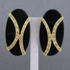 Orecchini con Onice e diamanti a taglio singolo fino a 0,10ct Oro 18k 15,4 grammi
