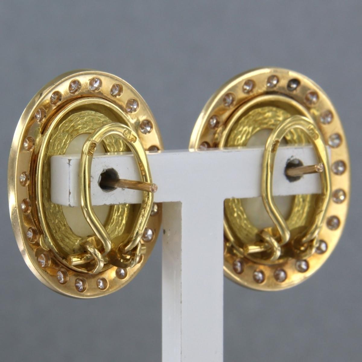 Pendientes con ópalo y diamantes talla brillante de hasta 1,00 ct 12,1 gramos Oro de 14k Moderno en venta