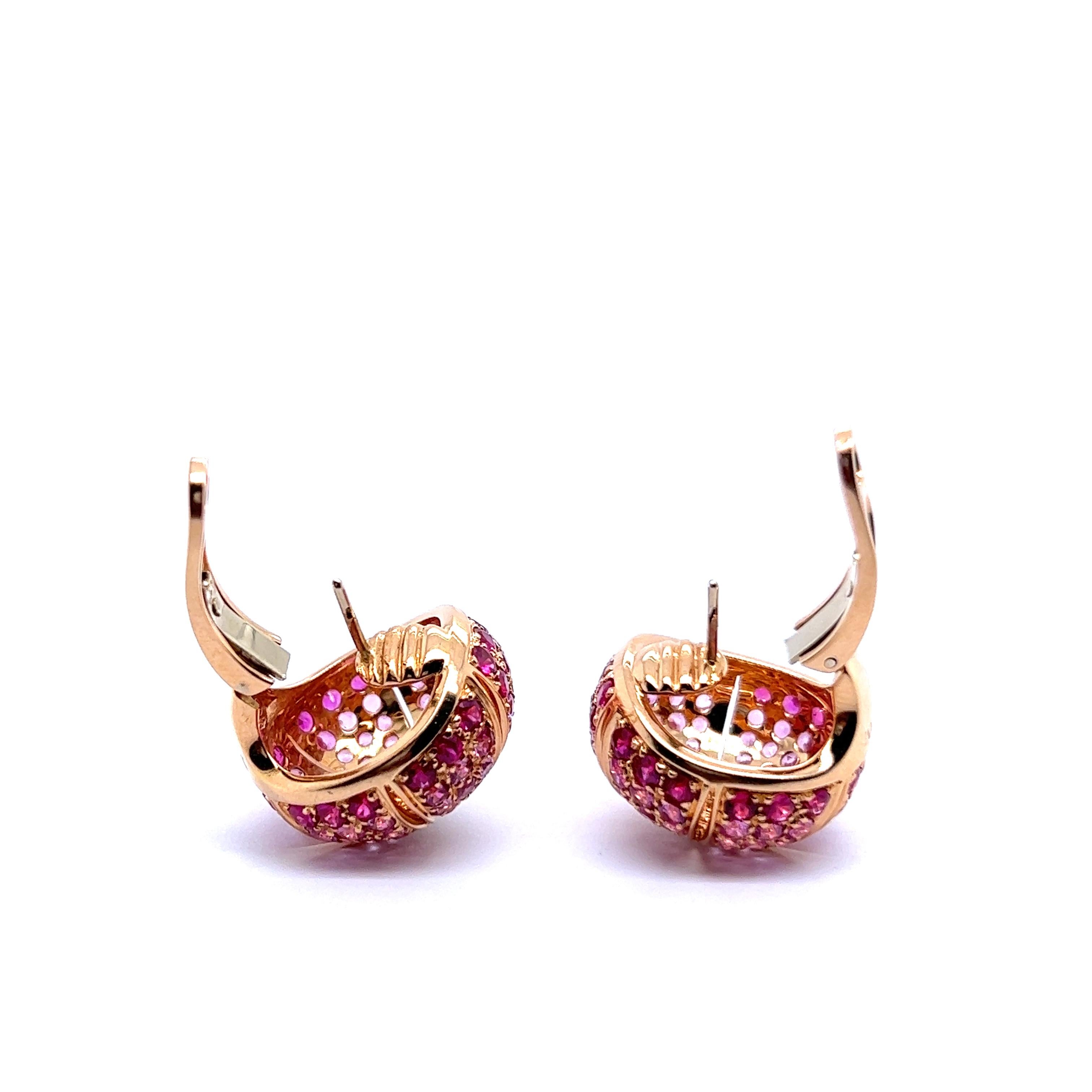 Earrings with Pink Sapphires & Diamonds in 18 Karat Rose Gold by Damiani 5