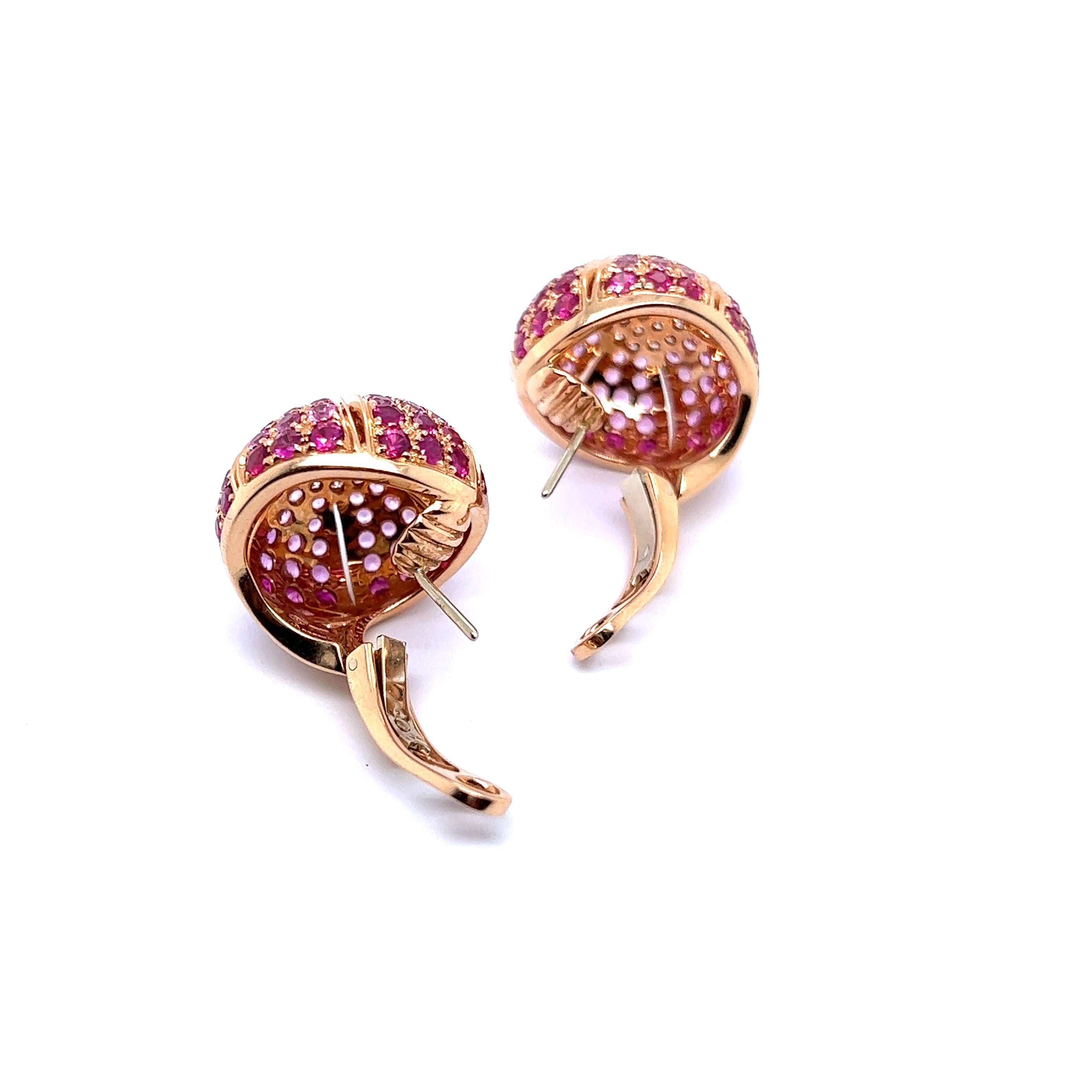 Earrings with Pink Sapphires & Diamonds in 18 Karat Rose Gold by Damiani 6