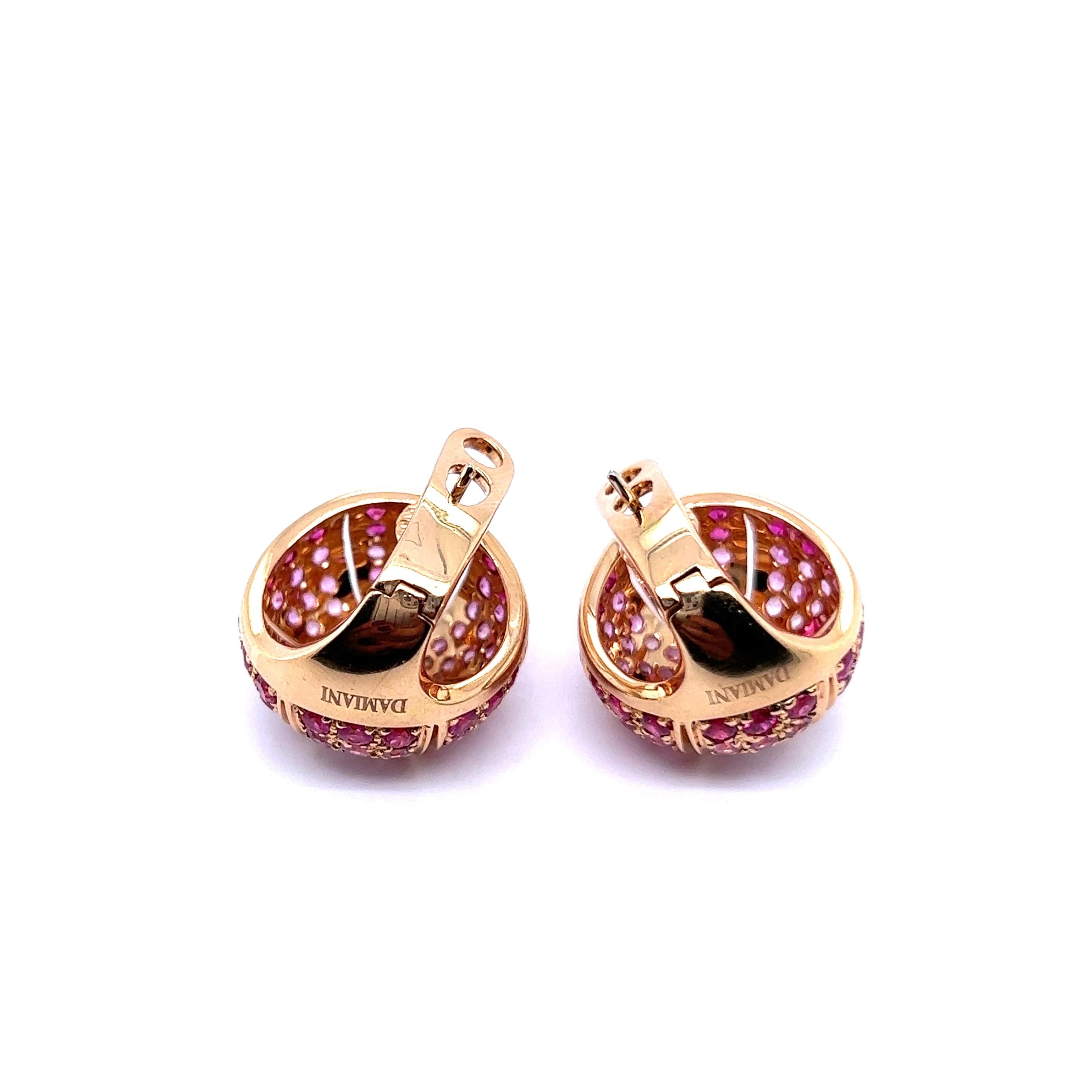 Earrings with Pink Sapphires & Diamonds in 18 Karat Rose Gold by Damiani 3