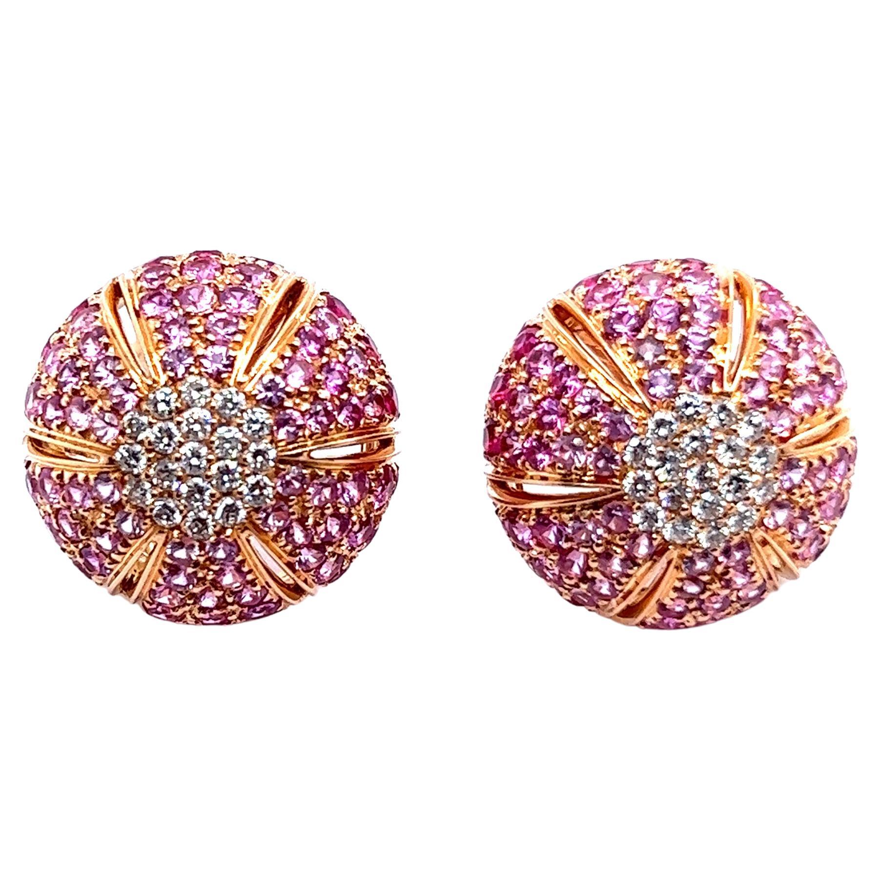 Earrings with Pink Sapphires & Diamonds in 18 Karat Rose Gold by Damiani