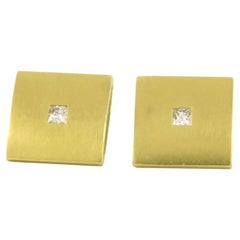 Pendientes con diamantes talla princesa hasta 0,12ct Oro de 18k 8,5 gramos