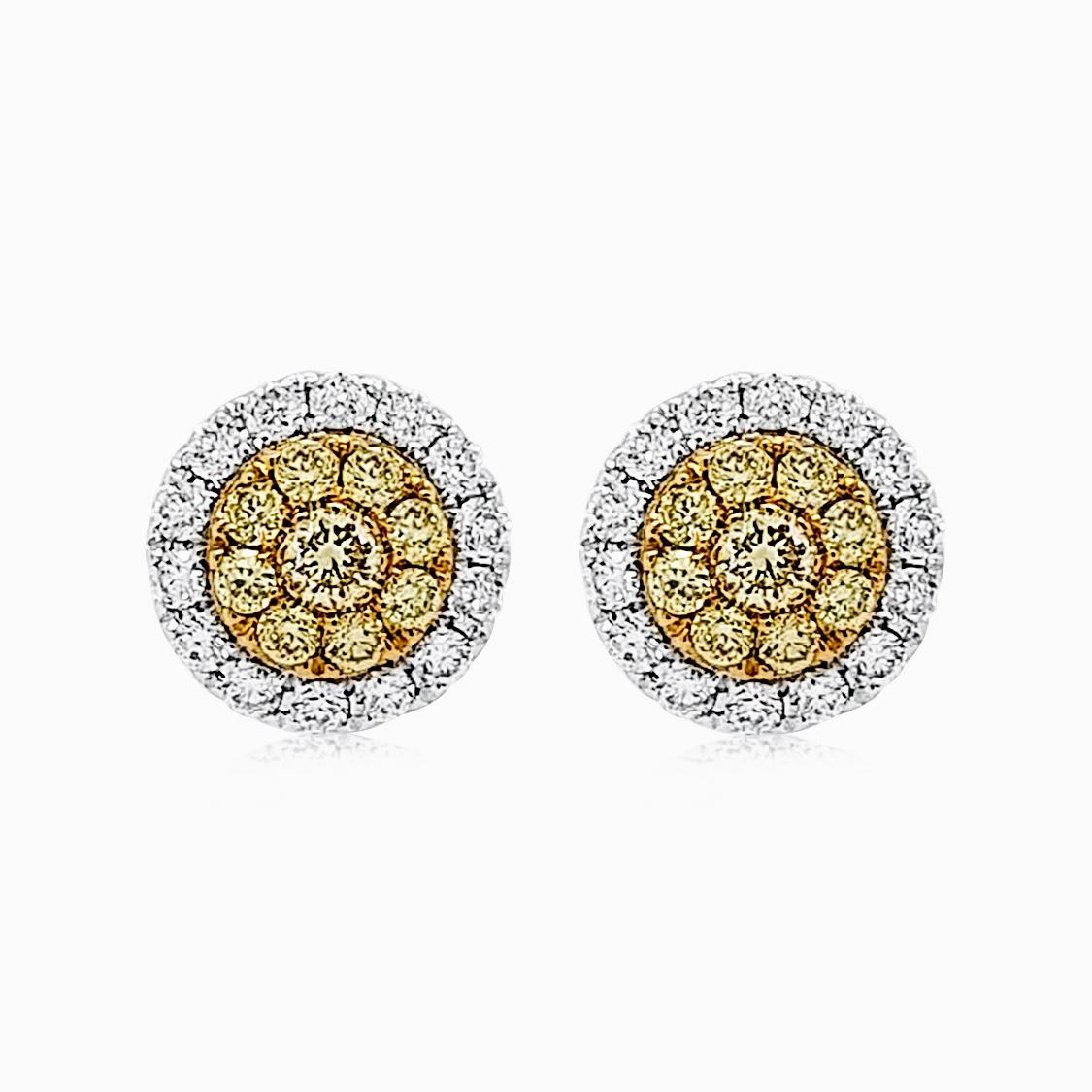 Bonitos pendientes con raros diamantes amarillos naturales y diamantes blancos.
Tanto si te das un capricho a ti misma como si se lo regalas a un ser querido, esta pieza atemporal captura la esencia de la gracia y el encanto.

Diamante amarillo