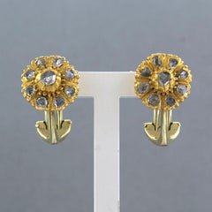 Earrings with rose cut diamonds up to 0.30ct 14k gold 8.4 grams
