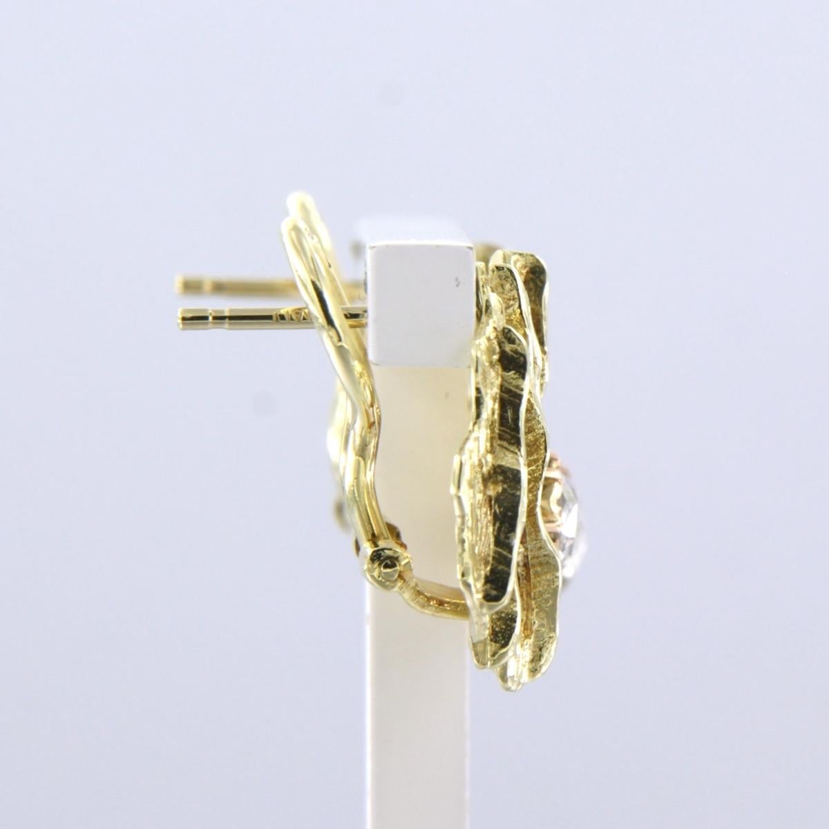 Moderne Boucles d'oreilles avec diamants de taille rose jusqu'à 0,50ct or 14k 5,2 grammes en vente