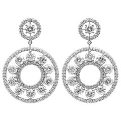 Earrings with Round Diamonds 6.60 Carat
