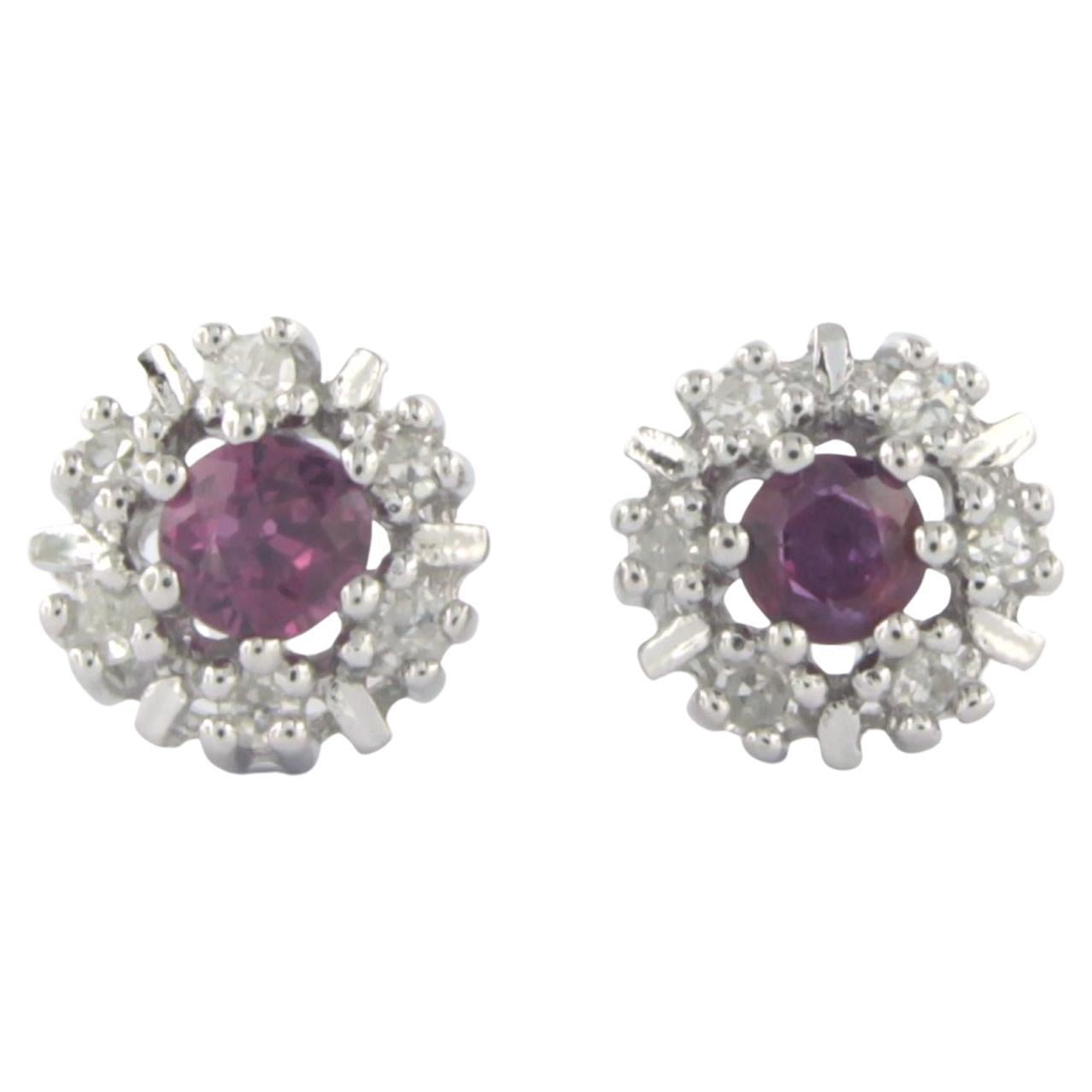 Earrings with diamonds 14k white gold For Sale at 1stDibs