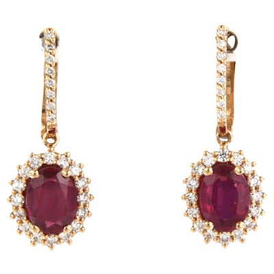Earrings with ruby up to 1.80ct and brilliant cut diamonds up to 0.50ct ...