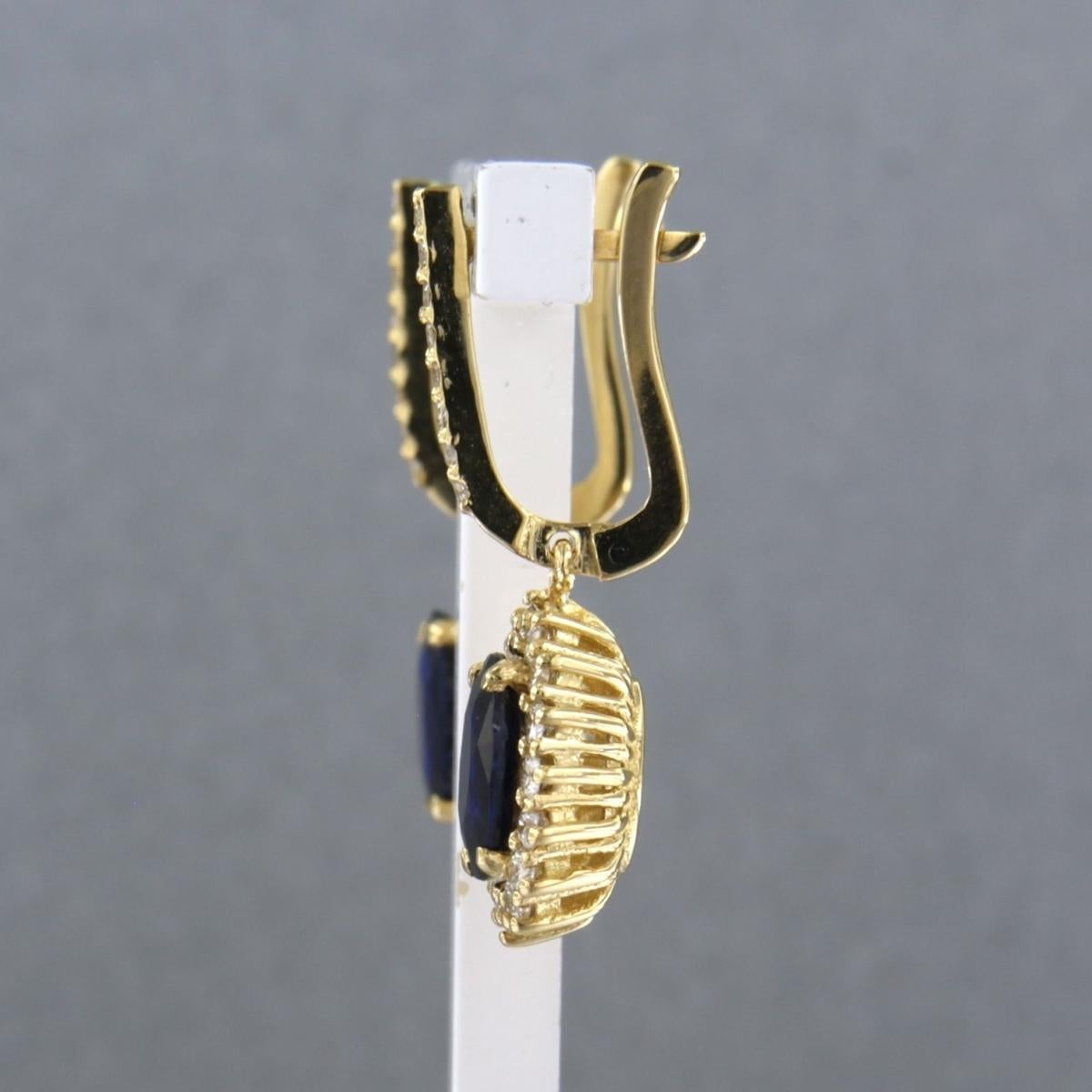De las mujeres Pendientes con zafiro y diamantes talla brillante hasta 0,72ct Oro de 18k en venta